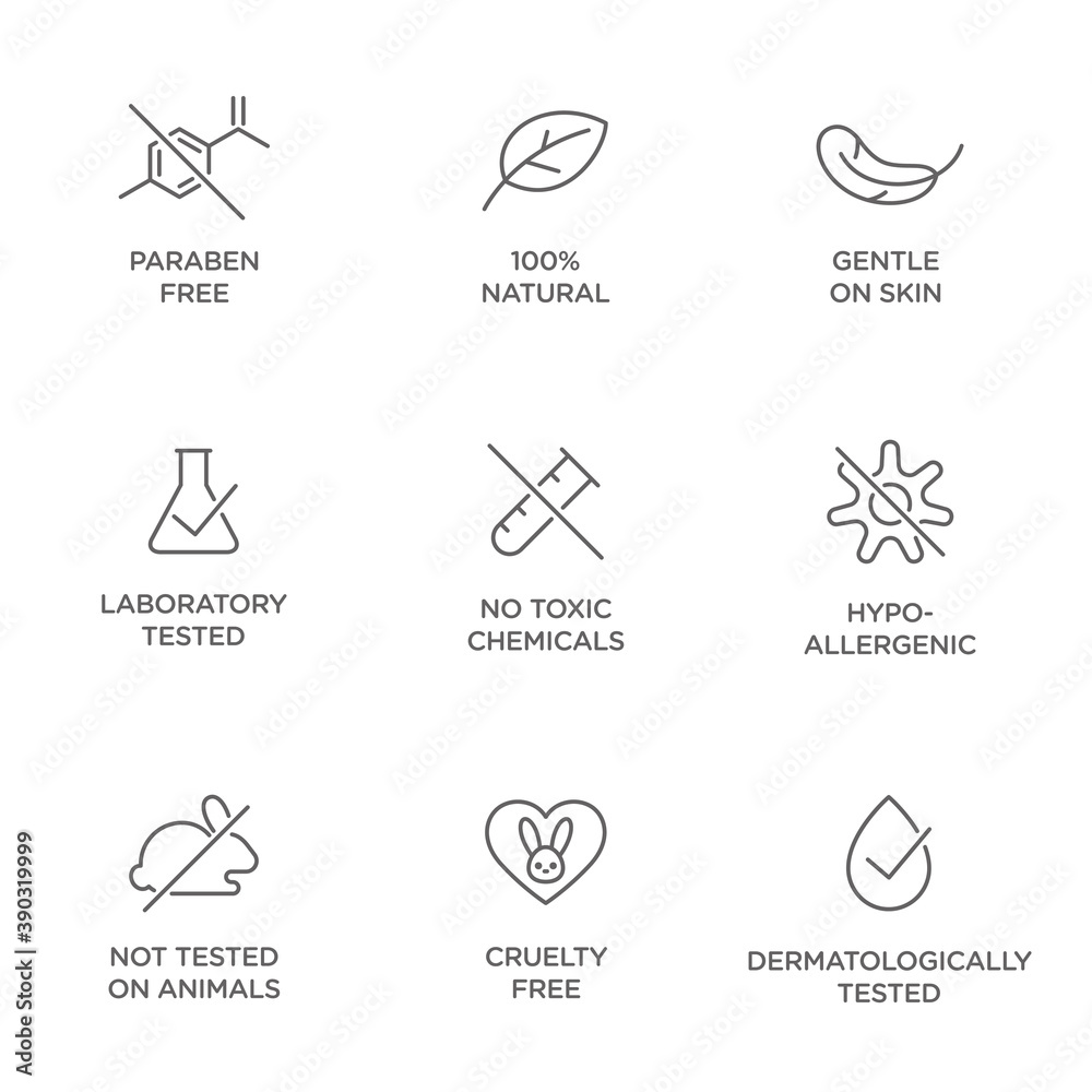 Cosmetics round isolated product vector icon set, round badge line art style illustration. Cosmetics round isolated product vector icon set, round badge line art style illustration.