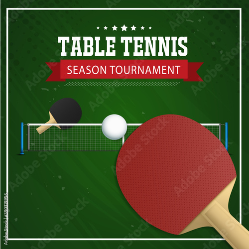 Ping Pong or table Tennis tournament. poster or banner vector template design EPS10.