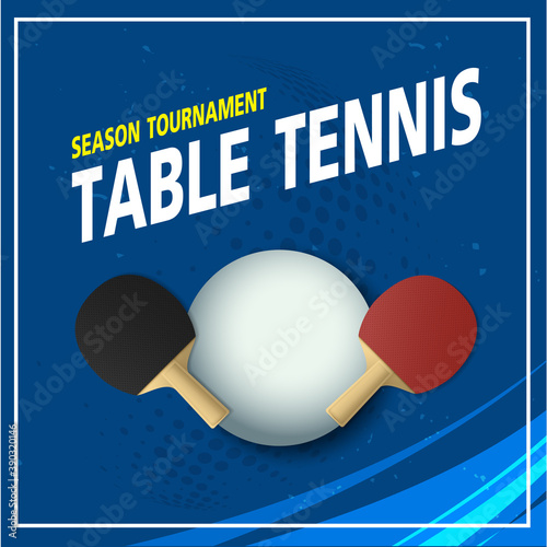 Ping Pong or table Tennis tournament. poster or banner vector template design EPS10.