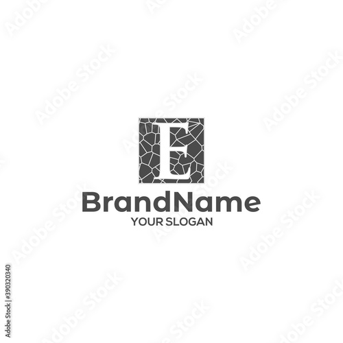E Stone Logo Design Vector