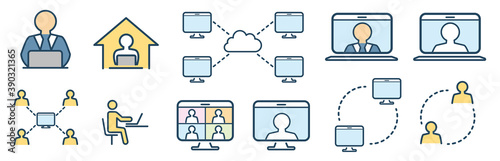 remote work at home icon