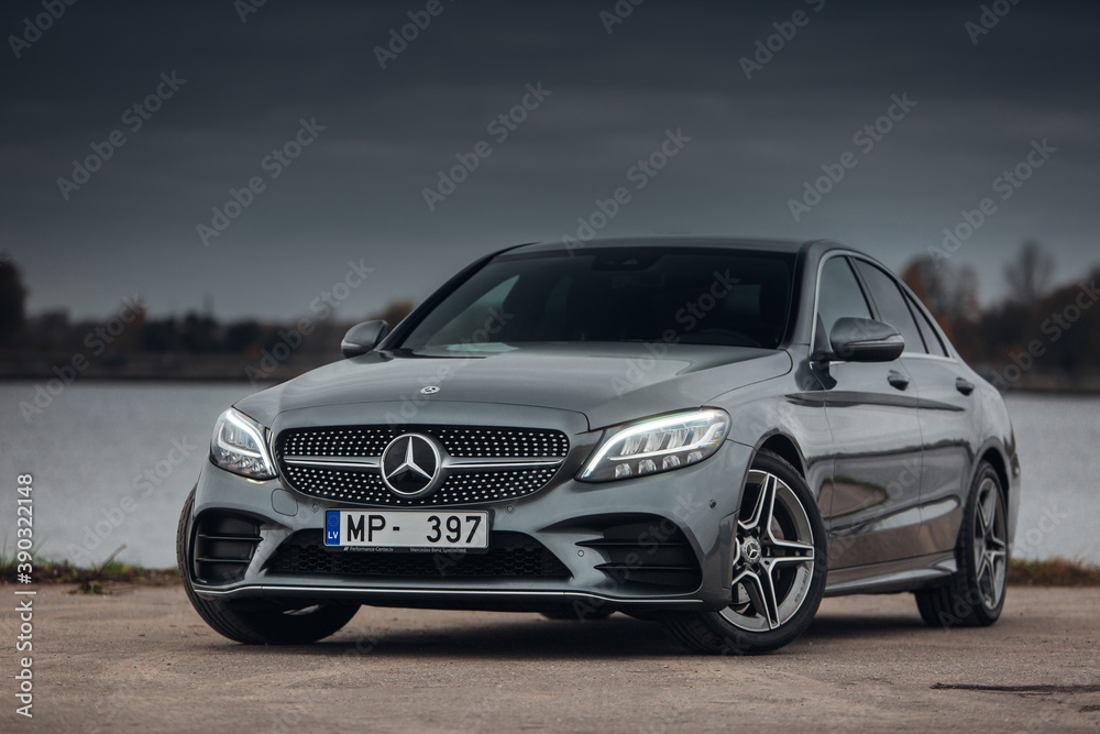 Mercedes Benz C220d AMG W205 at the parking Stock Photo