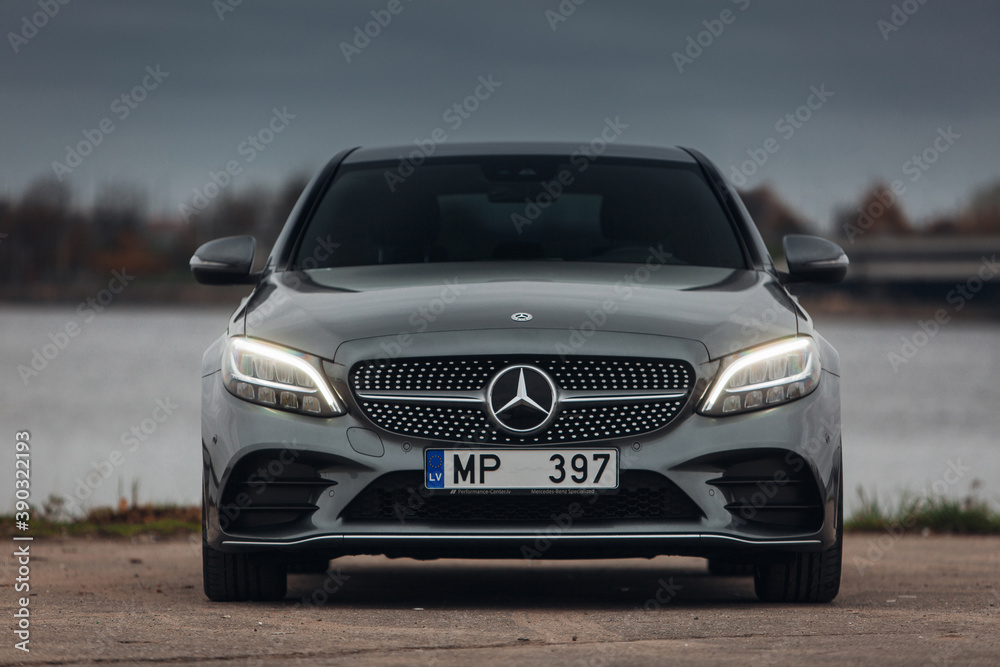 Mercedes Benz C220d AMG W205 at the parking Stock Photo