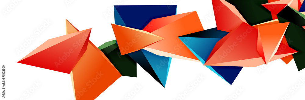 Triangle mosaic abstract background, 3d triangular low poly shapes. Geometric vector illustration for covers, banners, flyers and posters and other Triangle mosaic abstract background, 3d triangular low poly shapes. Geometric vector illustration for covers, banners, flyers and posters and other