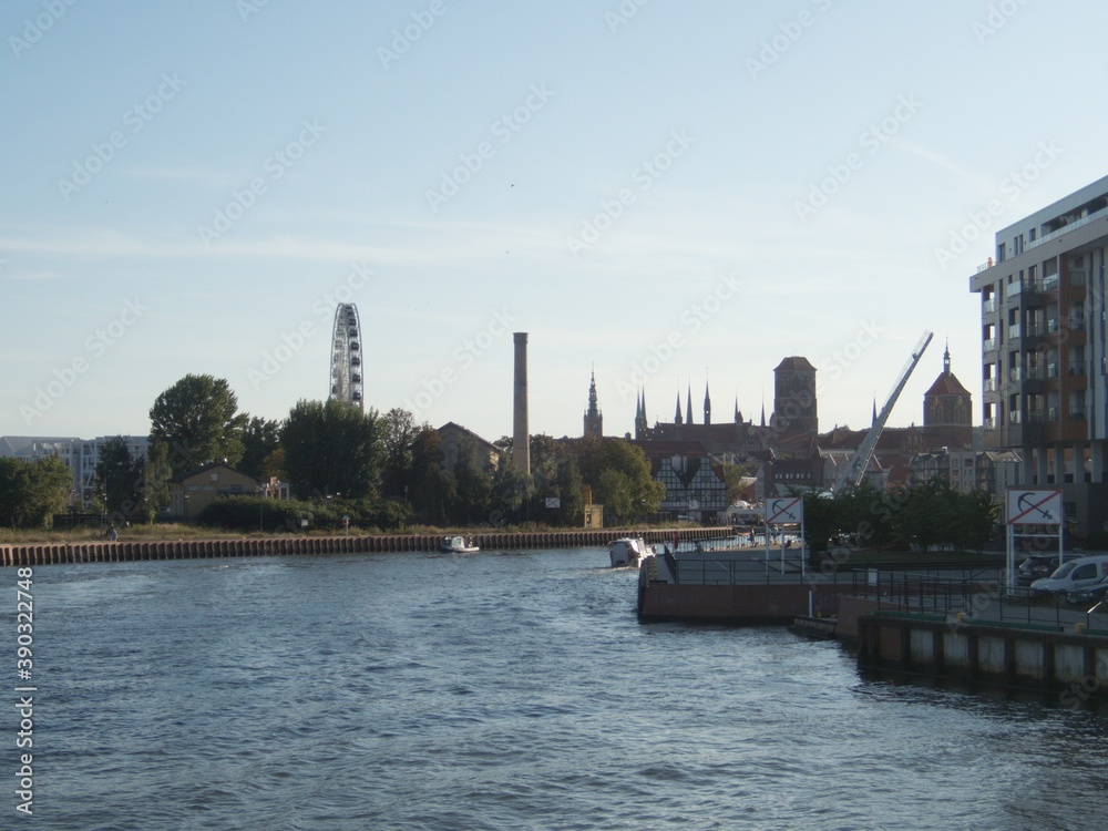 huge industrail port in gdansk city