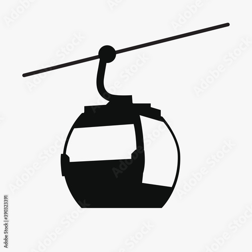 Funicular railway icon. Ski cable lift in Mountains for ski and winter sports, Winter Tourism. 
Vector illustration.

