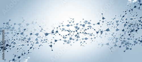 Molecular structure. Crystal cell 3D illustration. High quality nanotechnology, scientific, medical background