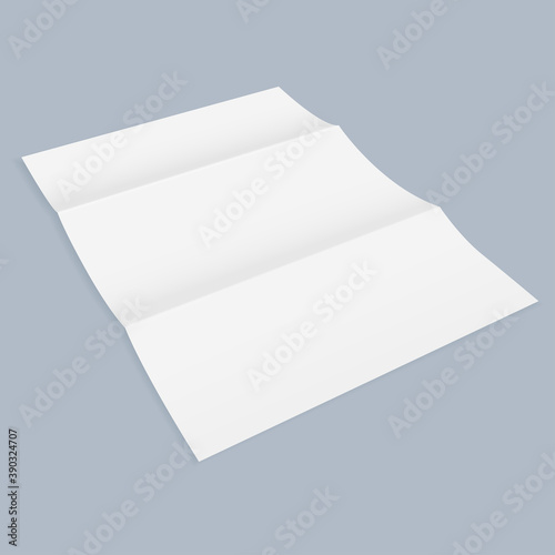 White paper sheet with folds