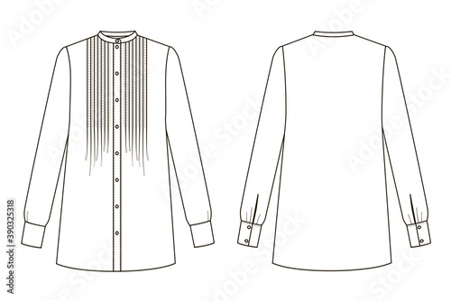 Fashion technical drawing of tunic