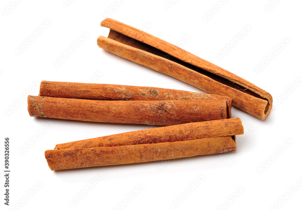 Cinnamon on a white background Cinnamon on a white background