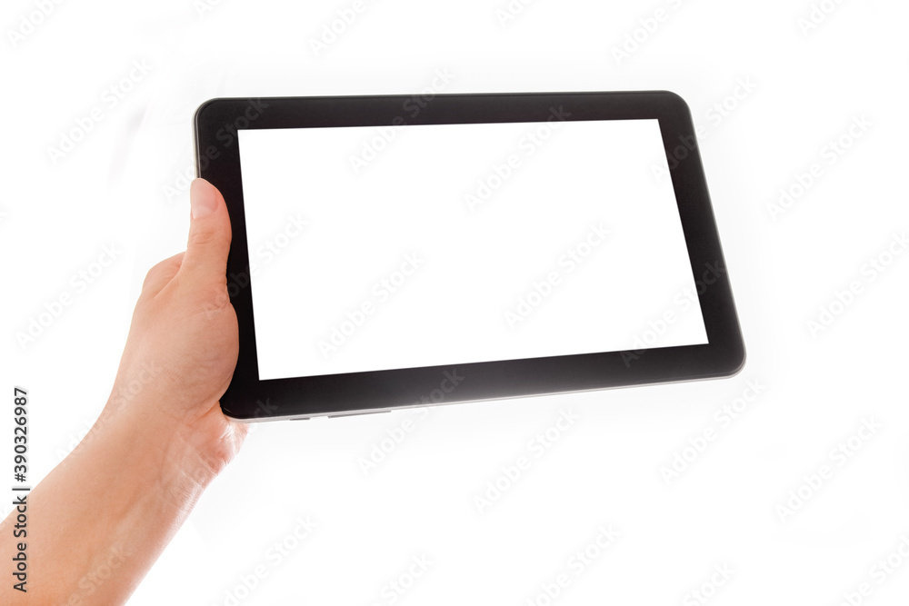 in human hands tablet computer touch-screen gadget with isolated in human hands tablet computer touch-screen gadget with isolated