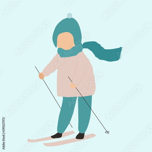 Child skiing in the snow