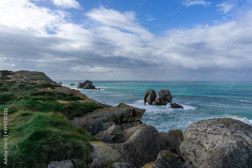 rugged and wild coastline in Cantabria in northern Spain rugged and wild coastline in Cantabria in northern Spain