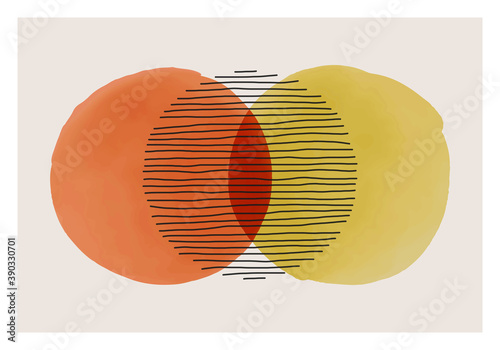 Trendy abstract creative minimal artistic hand painted composition