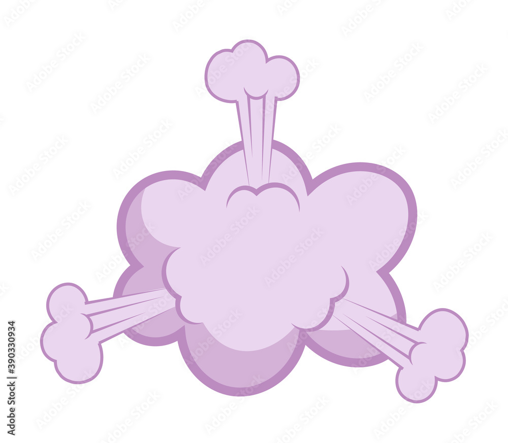 Steam cloud explosion with mist, fume, fog, dust trace Steam cloud explosion with mist, fume, fog, dust trace
