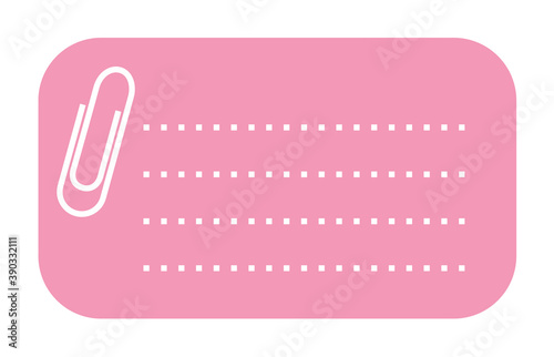 Paper message note sticker isolated on white background