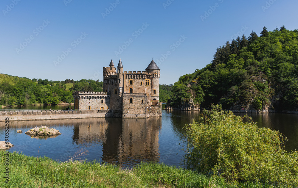 castle in the river medieval france europe