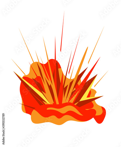 Explosion burst. Bomb cloud explosion burst vector on white background. Danger explosive bomb detonation isolated illustration