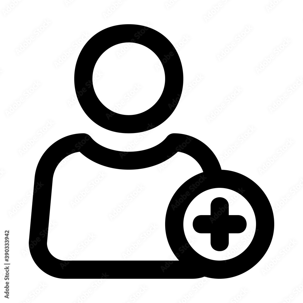 Add User icon vector illustration in line style for any projects Add User icon vector illustration in line style for any projects