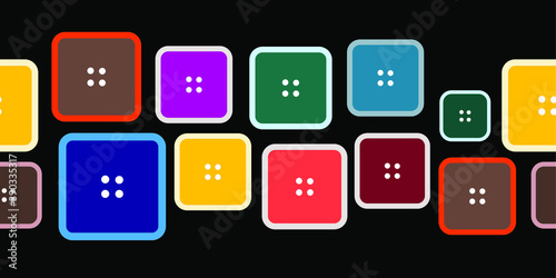 Creative design of colourful square buttons seamless background textures, vector illustration