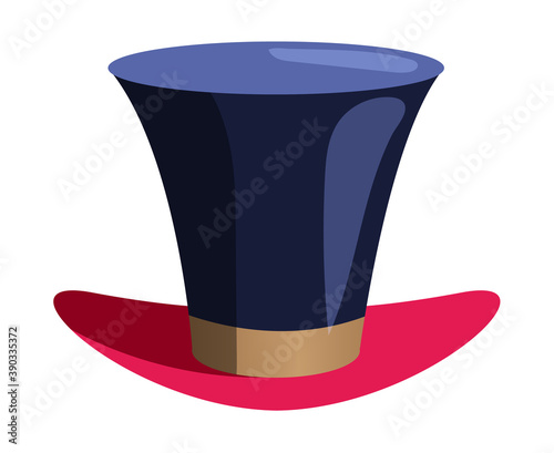 Classic magician cylinder hat isolated on white background
