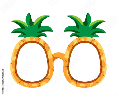 Festive pineapple glasses mask isolated on white background