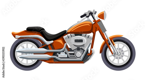 Vector classic motorcycle isolated on white background