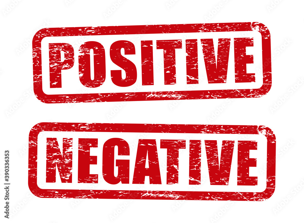 Positive and negative grunge style rubber stamp icon symbol. Yes and no ...