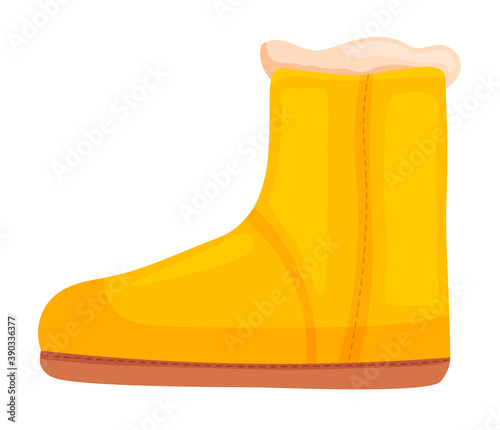 Casual suede ugg demi boot for woman on white background