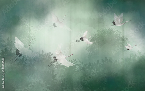 Obraz na płótnie las ptak mural