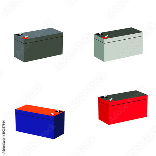 
12 Volts rechargeable UPS battery on white background. isolated on white background, Illustration eps-10.