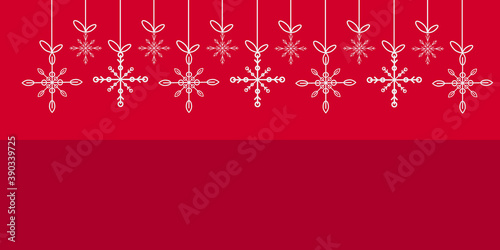 Red Christmas background with vintage snowflakes
