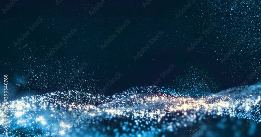Creative particle technology background picture, illustration background, illustration rendering