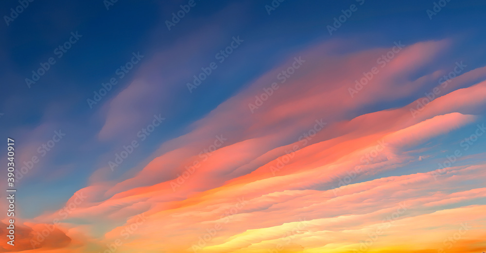 Creative sunset landscape background picture, illustration background, illustration rendering