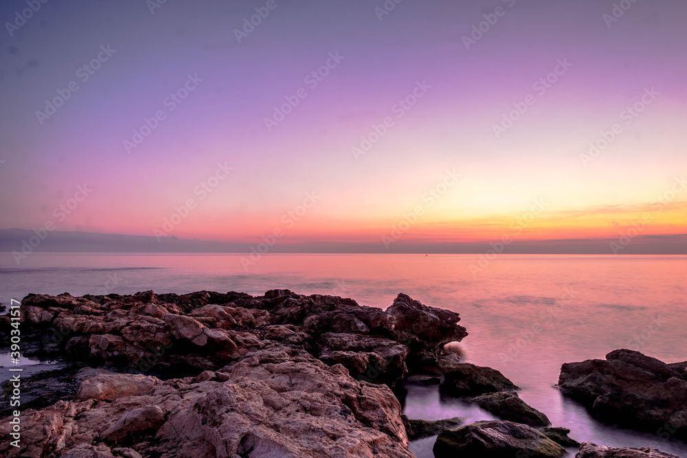 Carabassi beach, in Alicante, Spain, at sunrise Carabassi beach, in Alicante, Spain, at sunrise