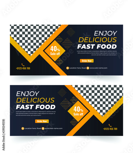 Banner Food and Restaurant Web Banner, Facebook cover For Food Web banners
