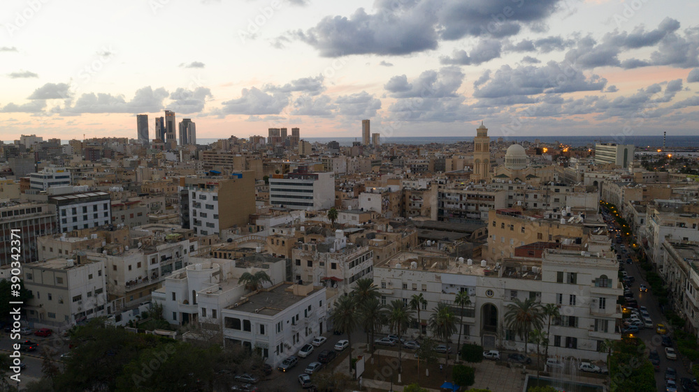 Libya capital Tripoli skyline view

