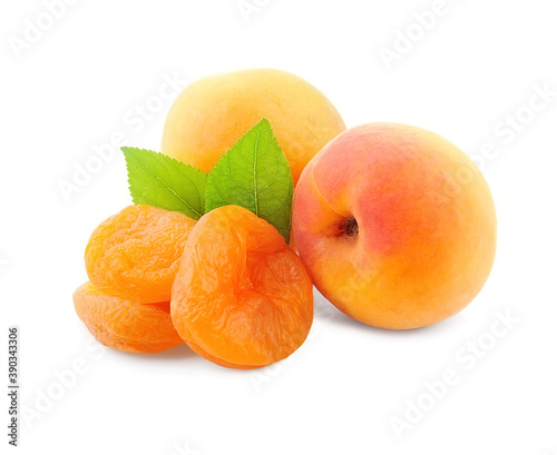 Sweet apricots with dried apricots fruits