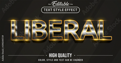 Editable text style effect - Luxury Liberal theme style.