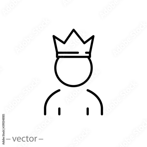 vip customer icon, premium client concept, first member, gold quality service for membership, thin line symbol on white background - editable stroke vector illustration eps 10