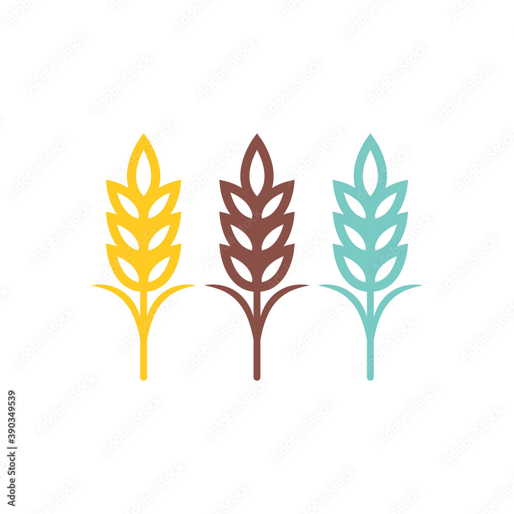 Oat symbol vector. Wheat logo design.