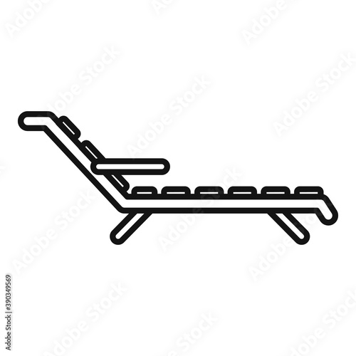 Cruise beach chair icon. Outline cruise beach chair vector icon for web design isolated on white background