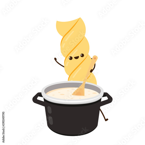 Pasta noodles character design. Pasta noodles on white background. 
