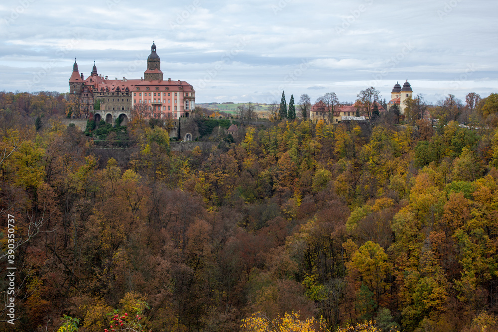 Książ Castle in autumn
