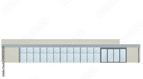 Business building with automatic door. vector