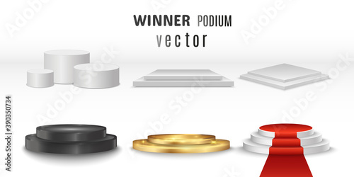 Vector illustration for award winners. Pedestal or platform for honoring prize winners.