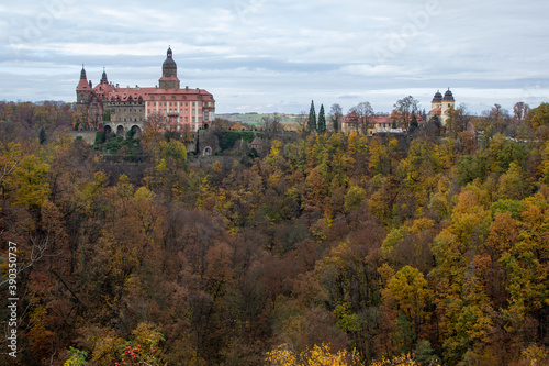 Książ Castle in autumn