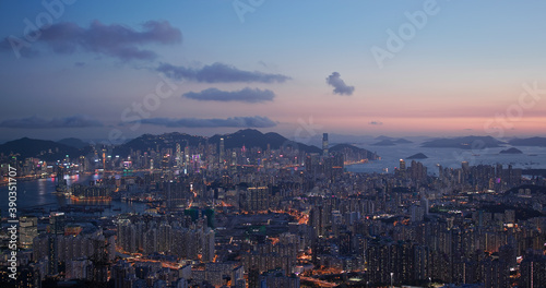 Hong Kong city sunset © leungchopan