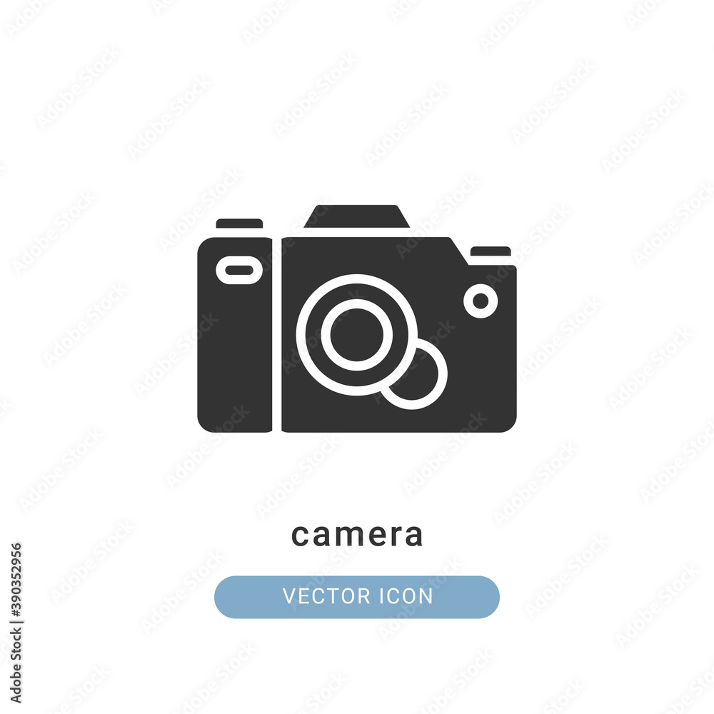 camera icon vector illustration. camera icon glyph design.