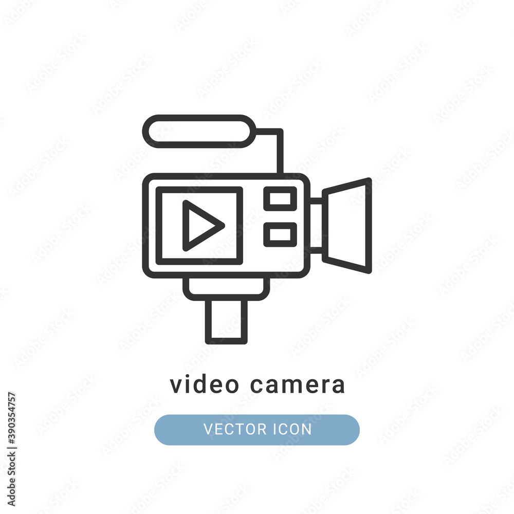 video camera icon vector illustration. video camera icon outline design. video camera icon vector illustration. video camera icon outline design.